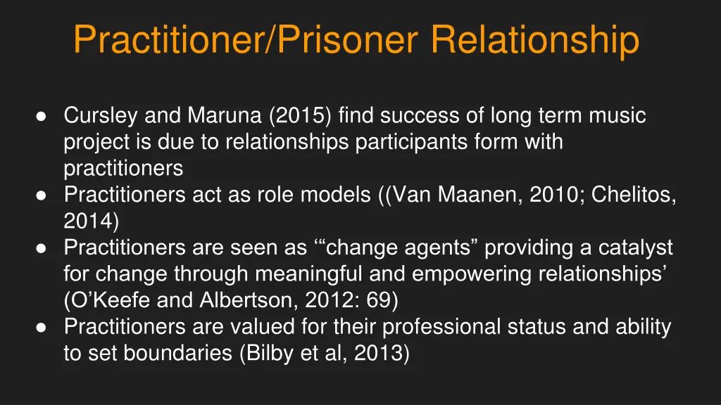 practitioner prisoner relationship