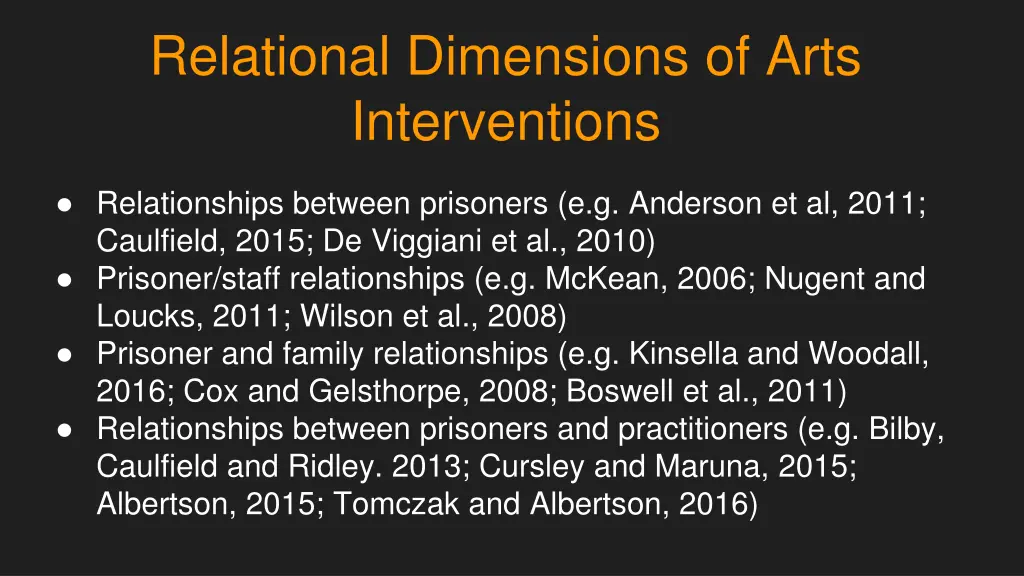 relational dimensions of arts interventions