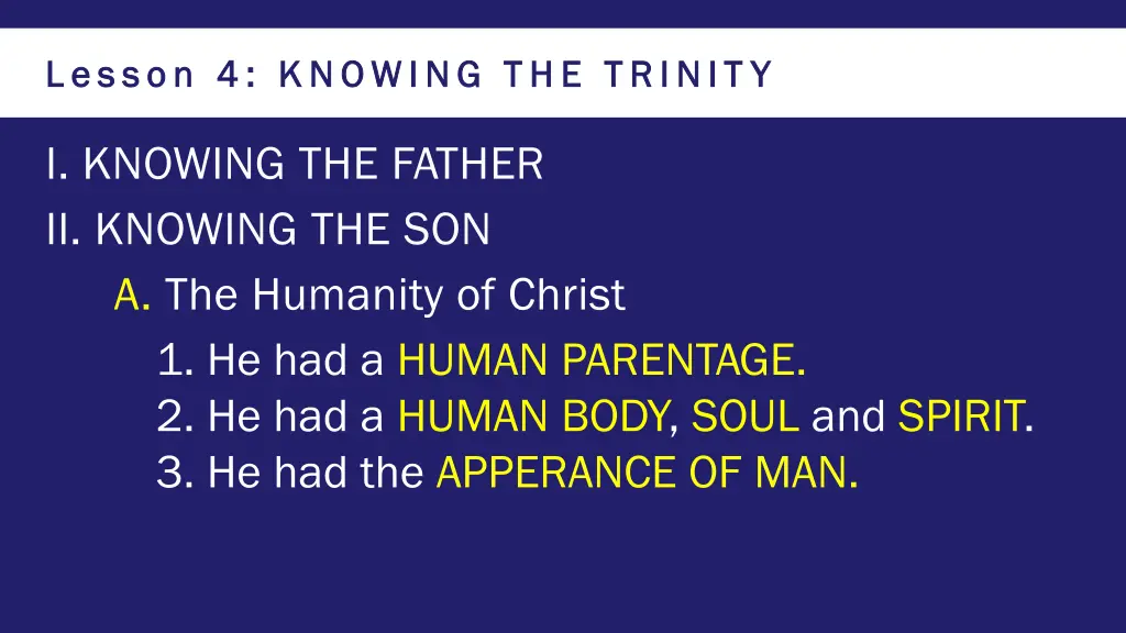 lesson 4 knowing the trinit y lesson 4 knowing 11