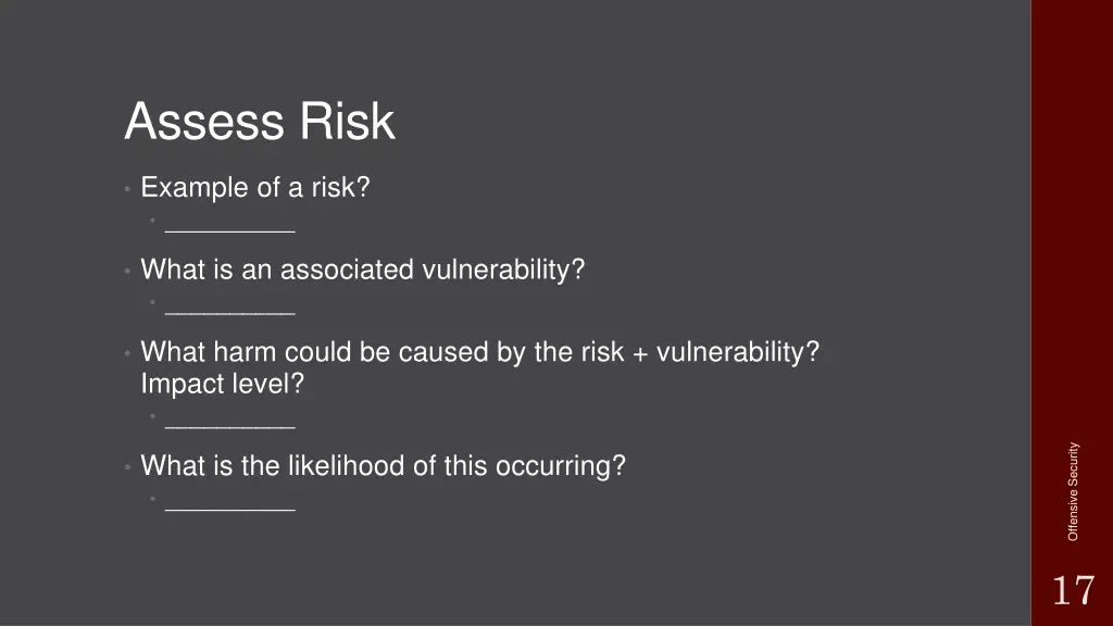 assess risk