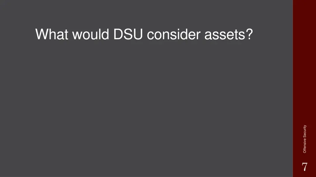 what would dsu consider assets