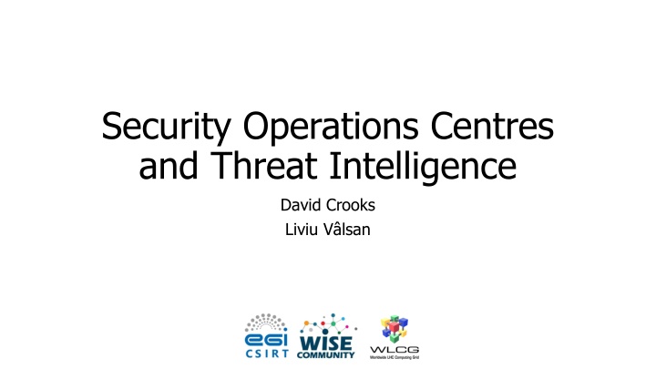 security operations centres and threat