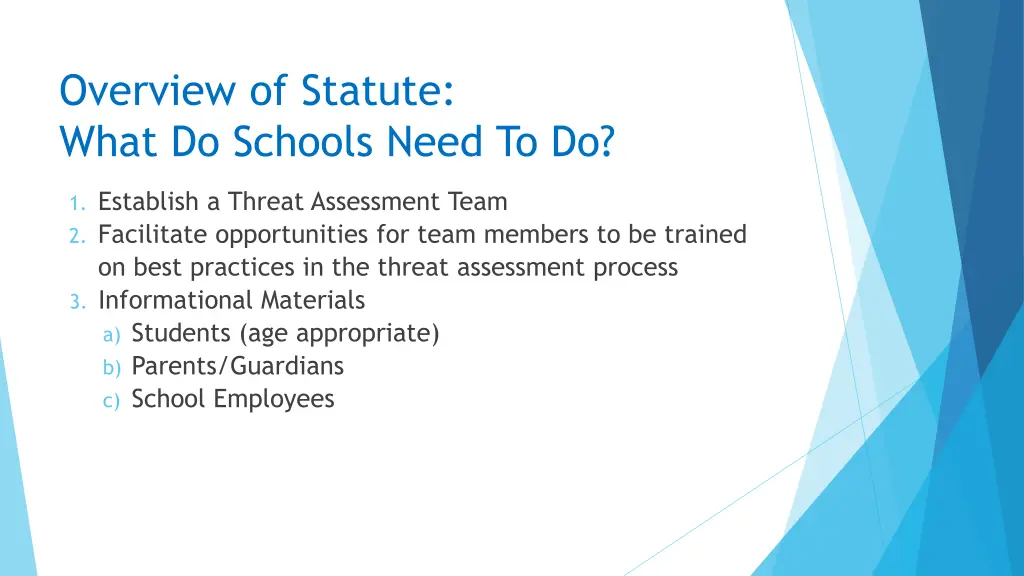 overview of statute what do schools need to do