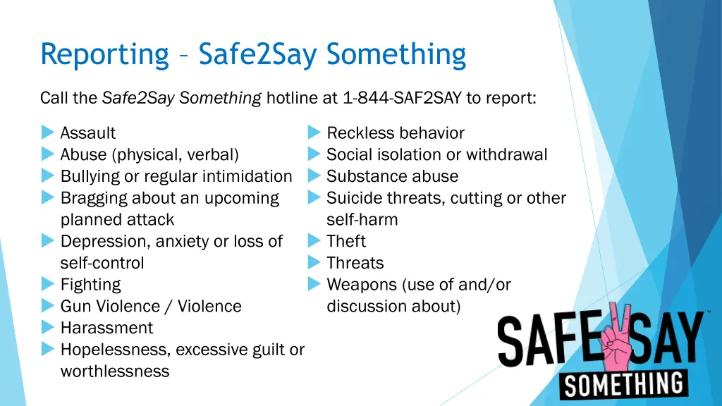 reporting safe2say something