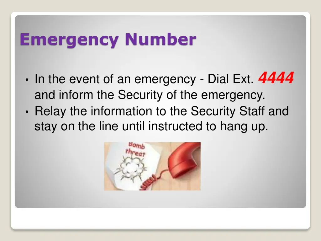 emergency number