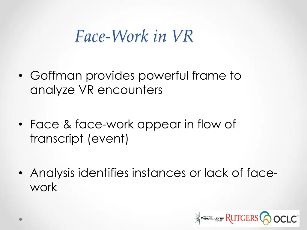 face work in vr