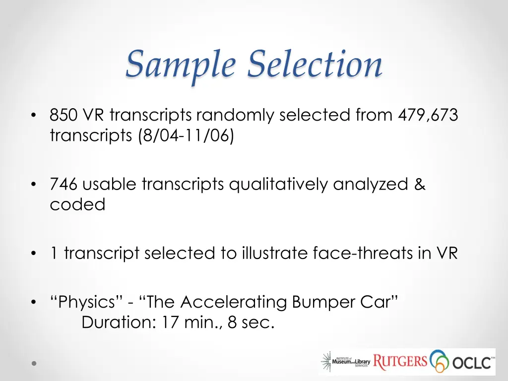 sample selection