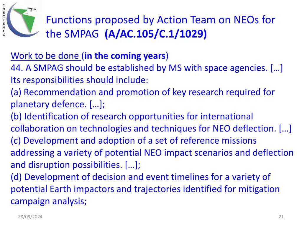 functions proposed by action team on neos