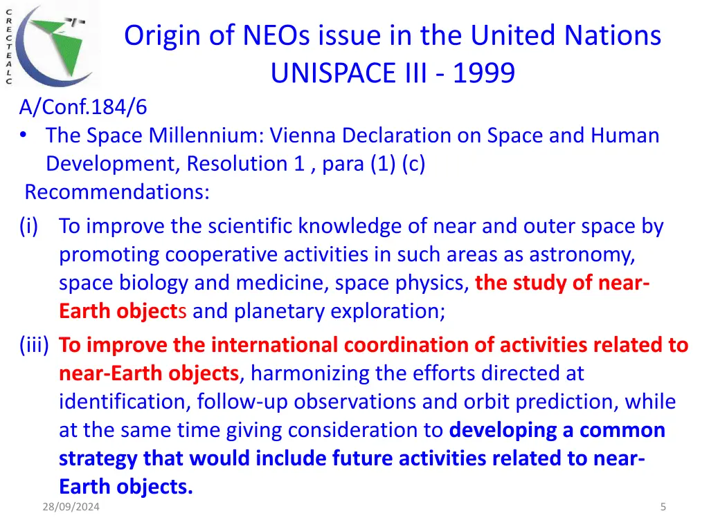 origin of neos issue in the united nations