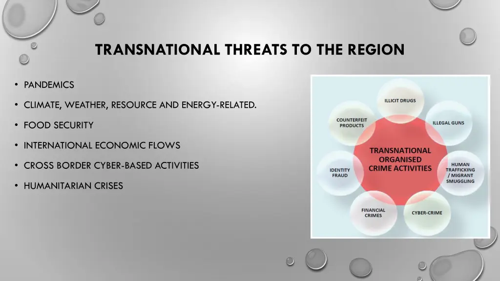 transnational threats to the region