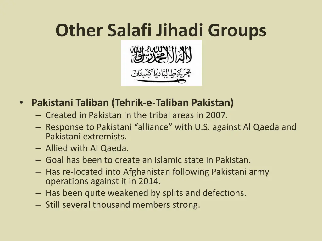 other salafi jihadi groups 1