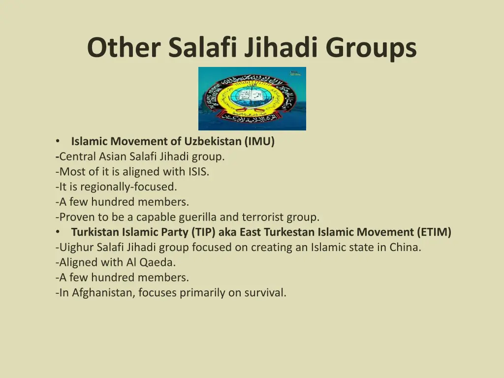 other salafi jihadi groups