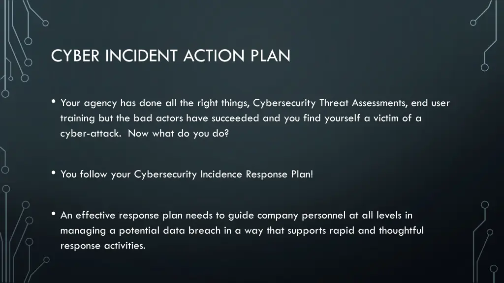 cyber incident action plan