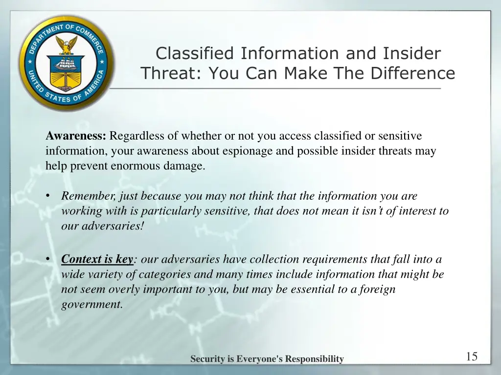 classified information and insider threat