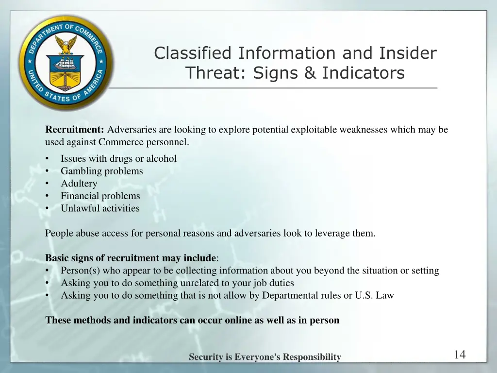 classified information and insider threat signs 3