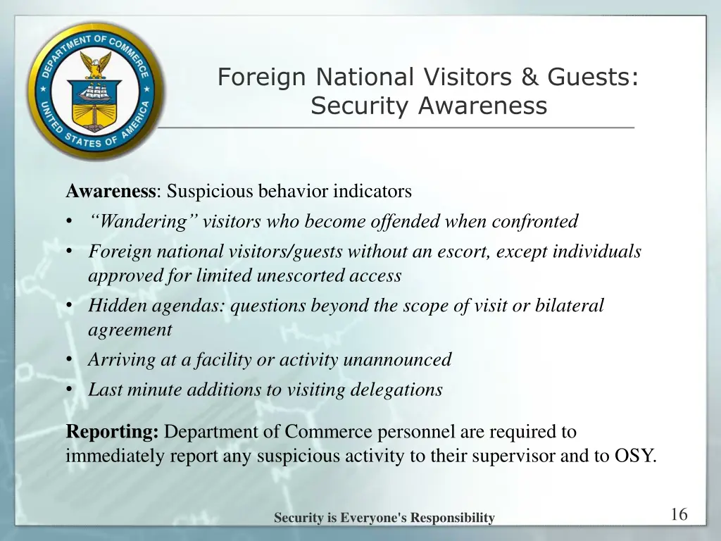 foreign national visitors guests security