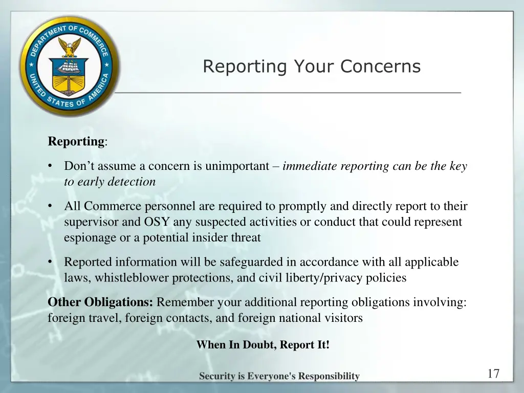 reporting your concerns