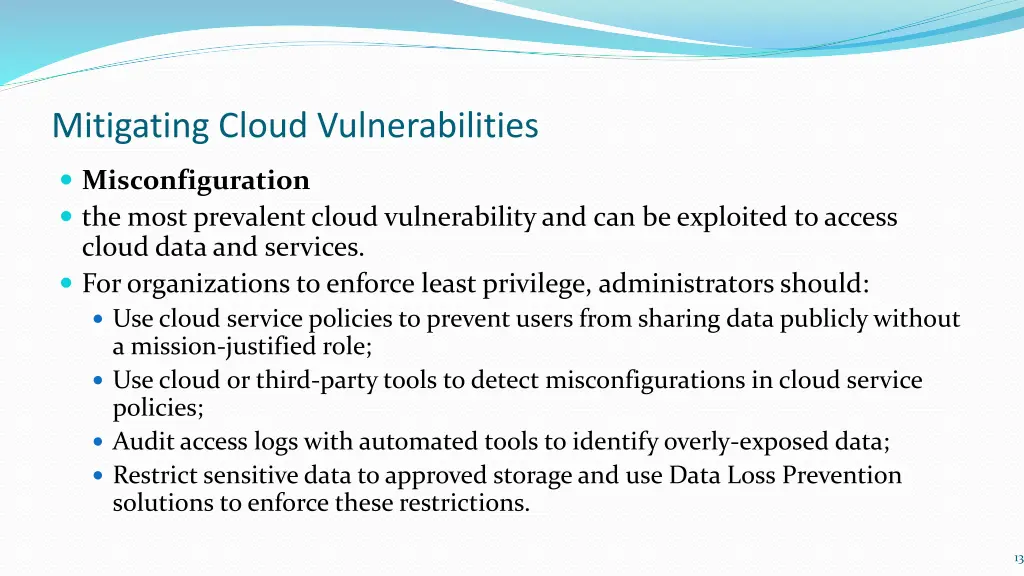 mitigating cloud vulnerabilities 1