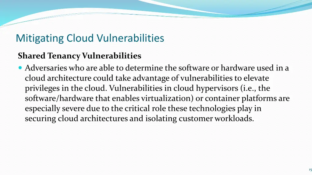 mitigating cloud vulnerabilities 3