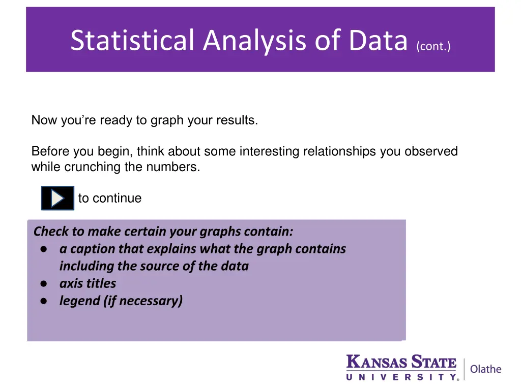 statistical analysis of data cont 1