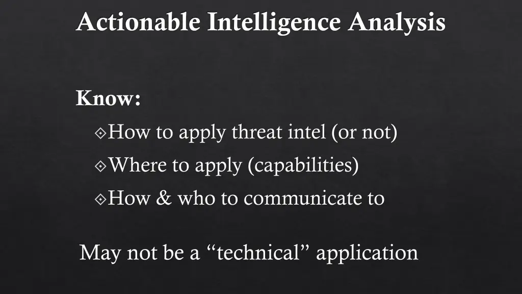 actionable intelligence analysis 1