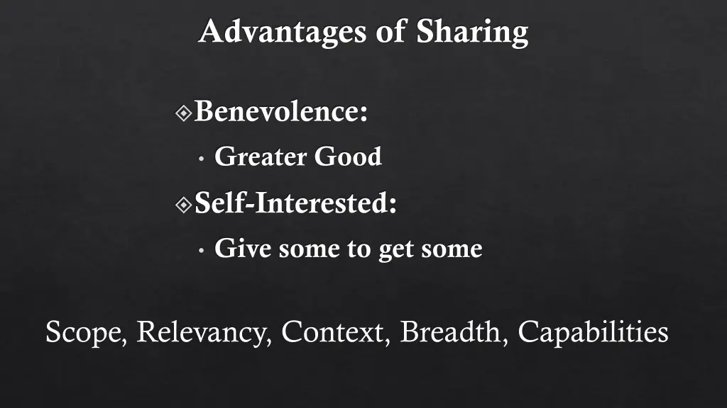 advantages of sharing