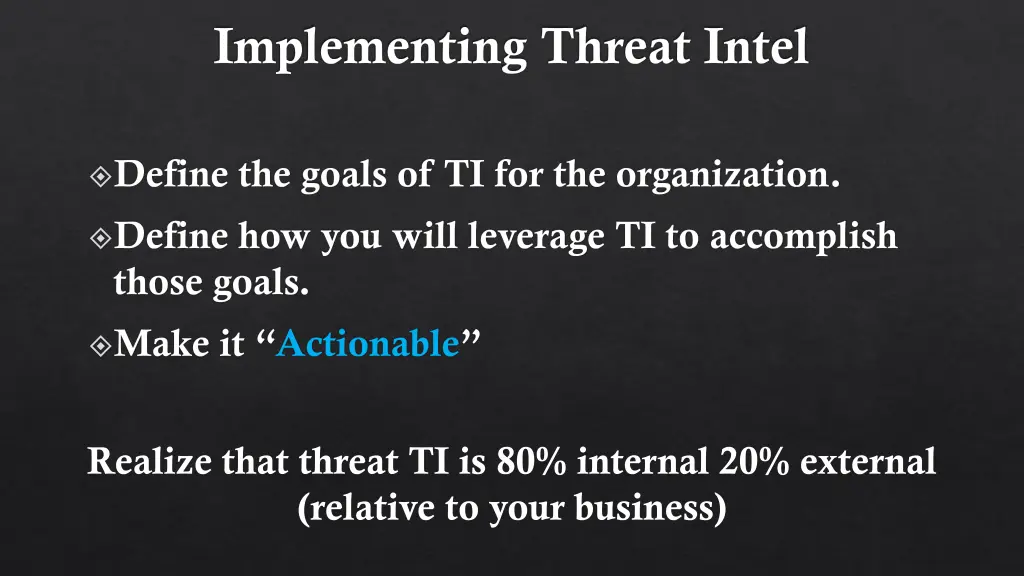 implementing threat intel 1