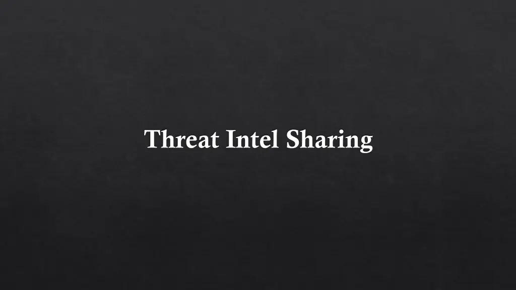 threat intel sharing