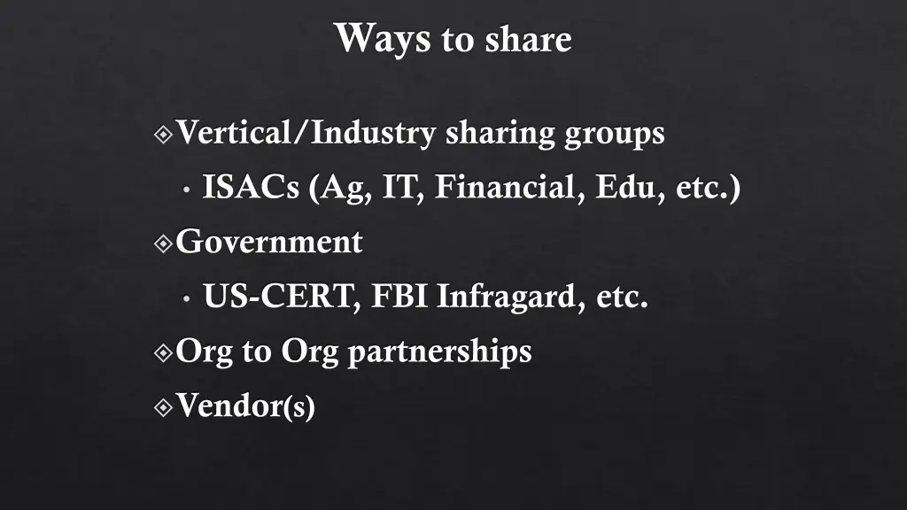 ways to share