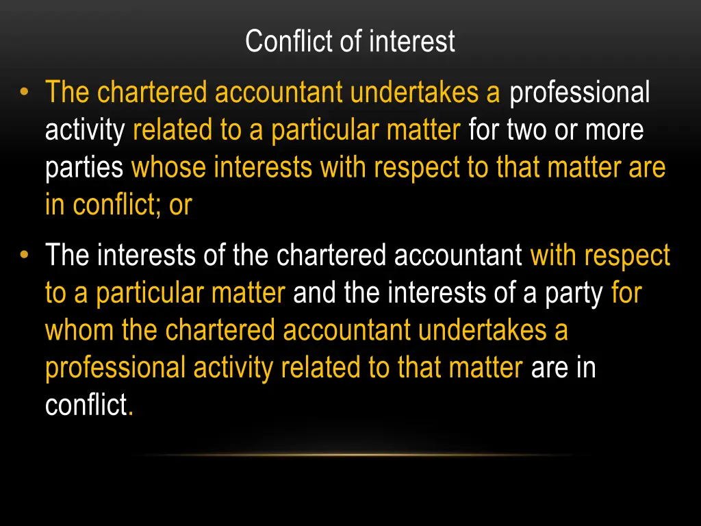 conflict of interest