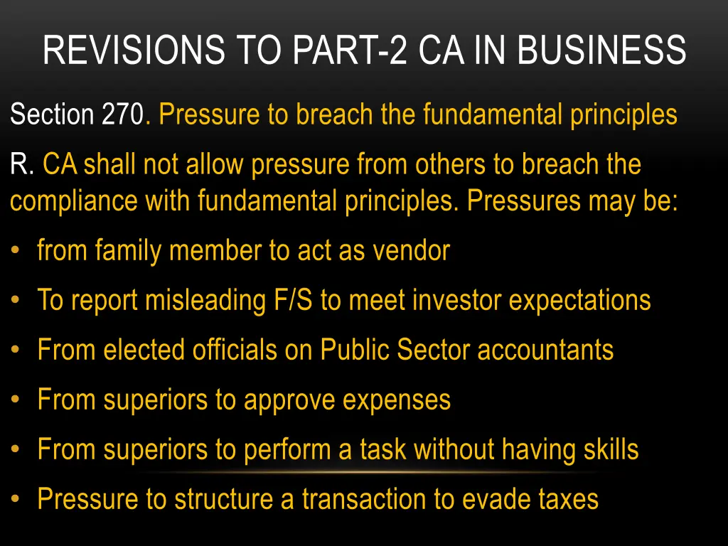 revisions to part 2 ca in business 2