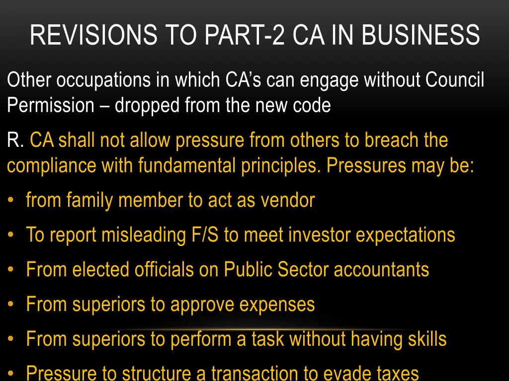 revisions to part 2 ca in business 3