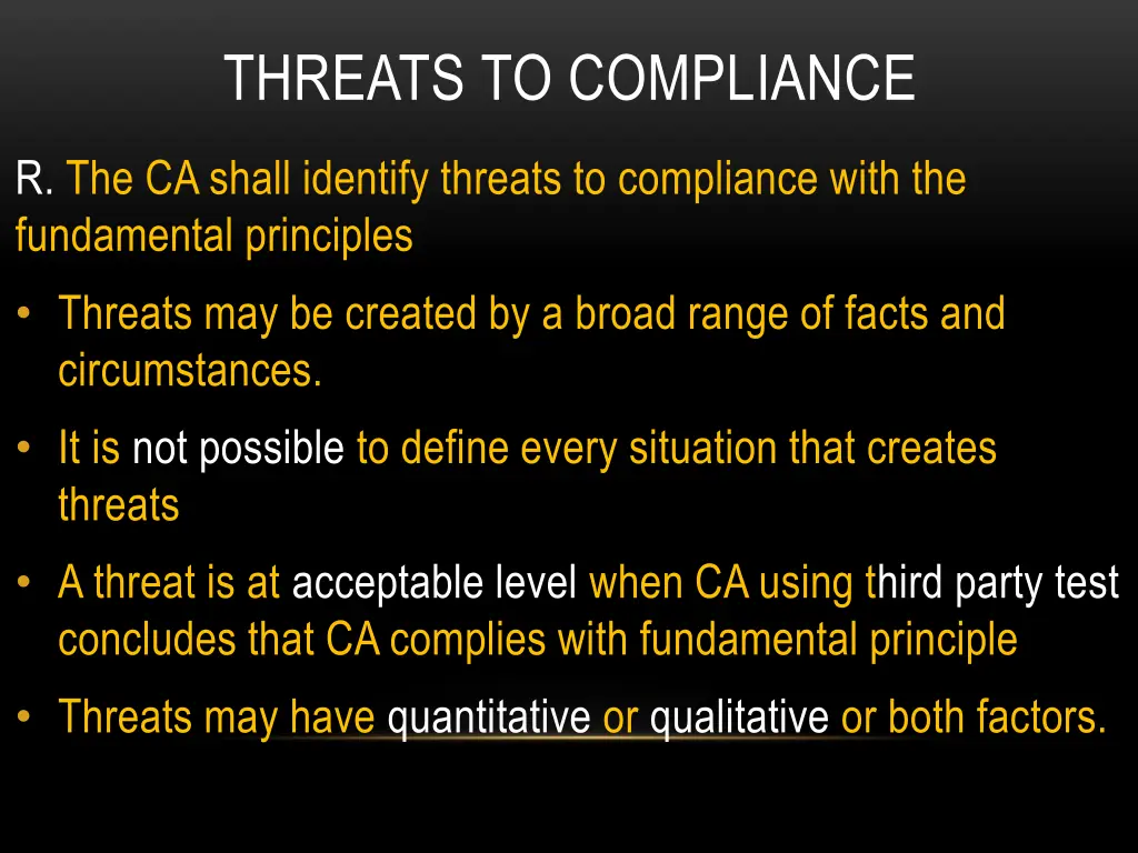 threats to compliance