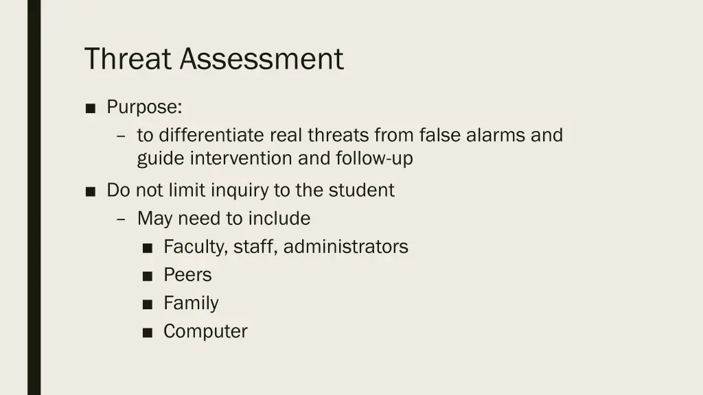 threat assessment