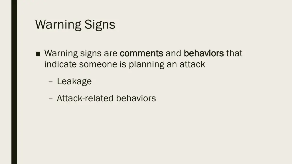 warning signs