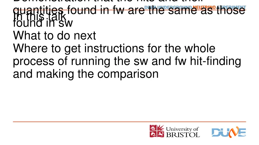 demonstration that the hits and their quantities