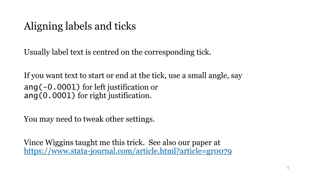 aligning labels and ticks