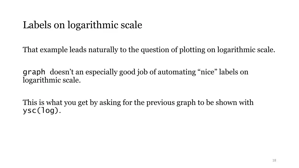 labels on logarithmic scale