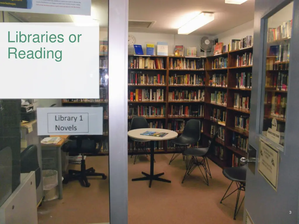 libraries or reading