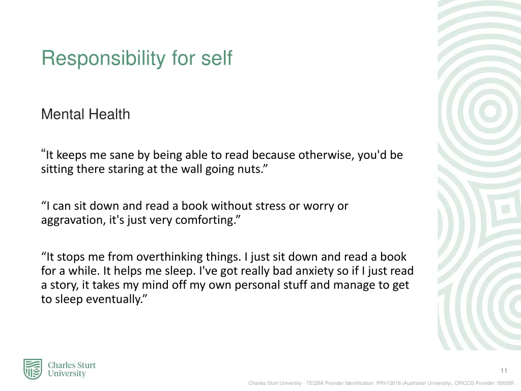 responsibility for self 1