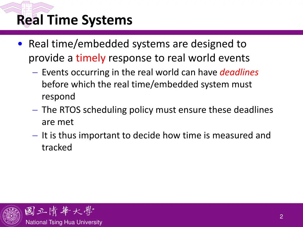 real time systems