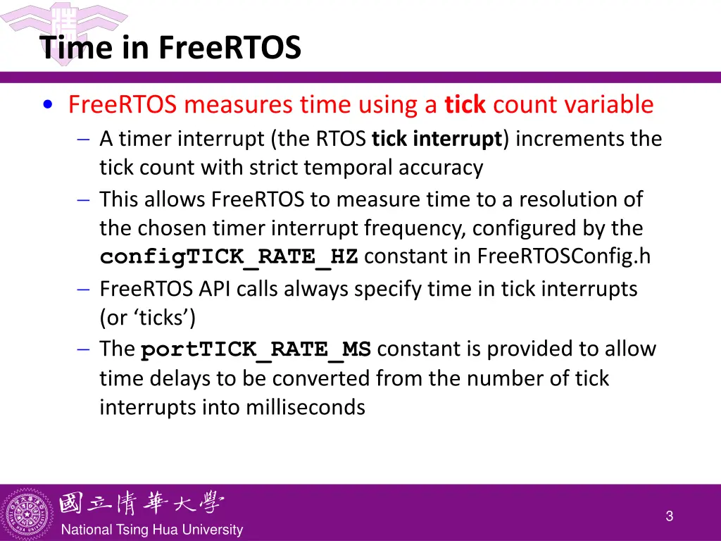 time in freertos