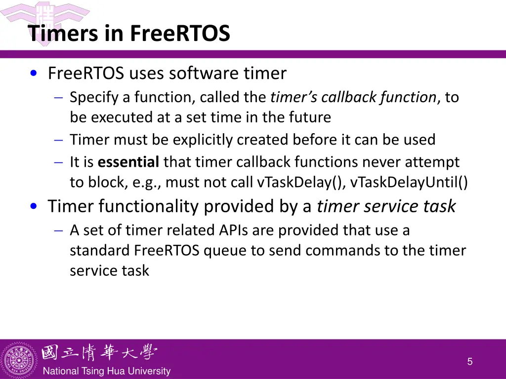 timers in freertos