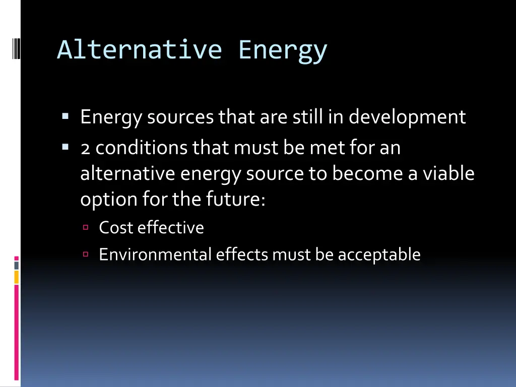 alternative energy