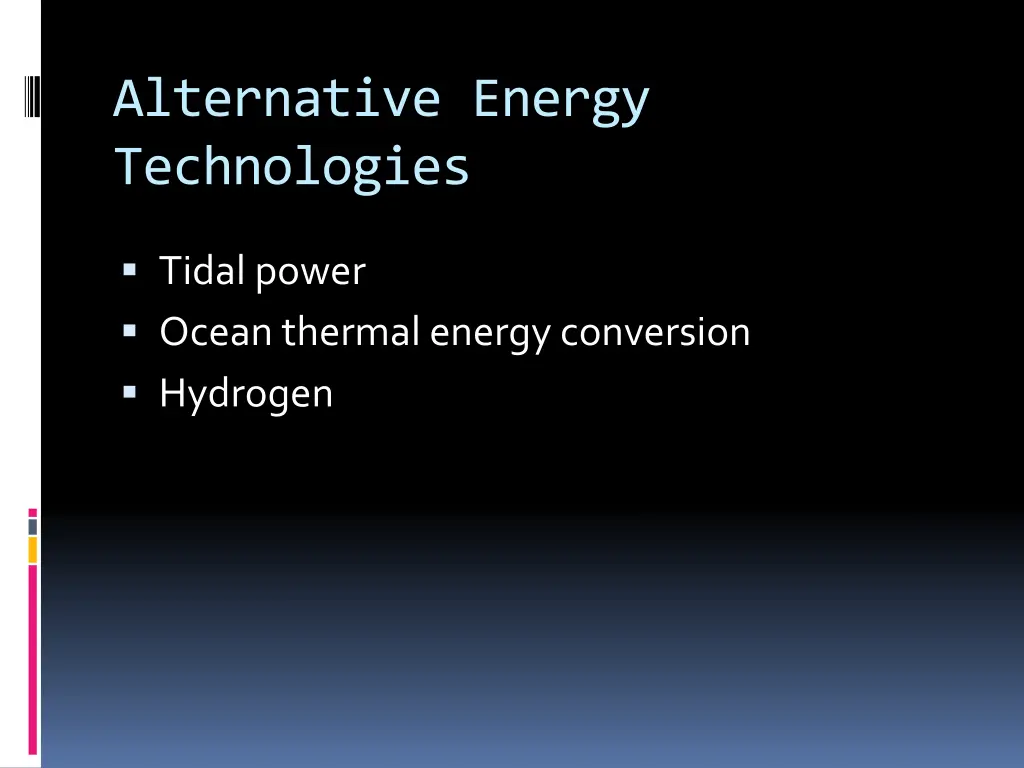 alternative energy technologies