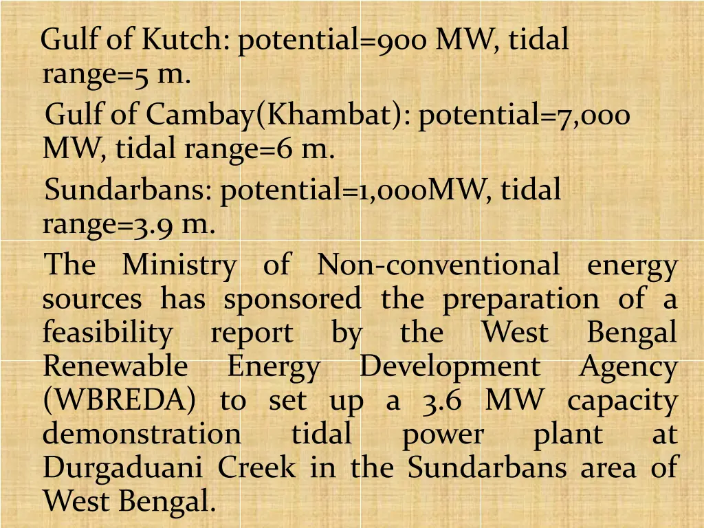 gulf of kutch potential 900 mw tidal range