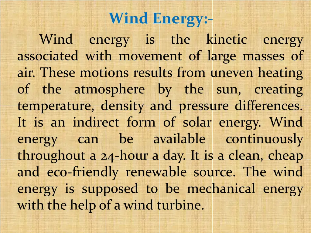 wind energy energy is