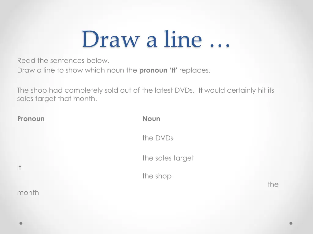 draw a line read the sentences below draw a line