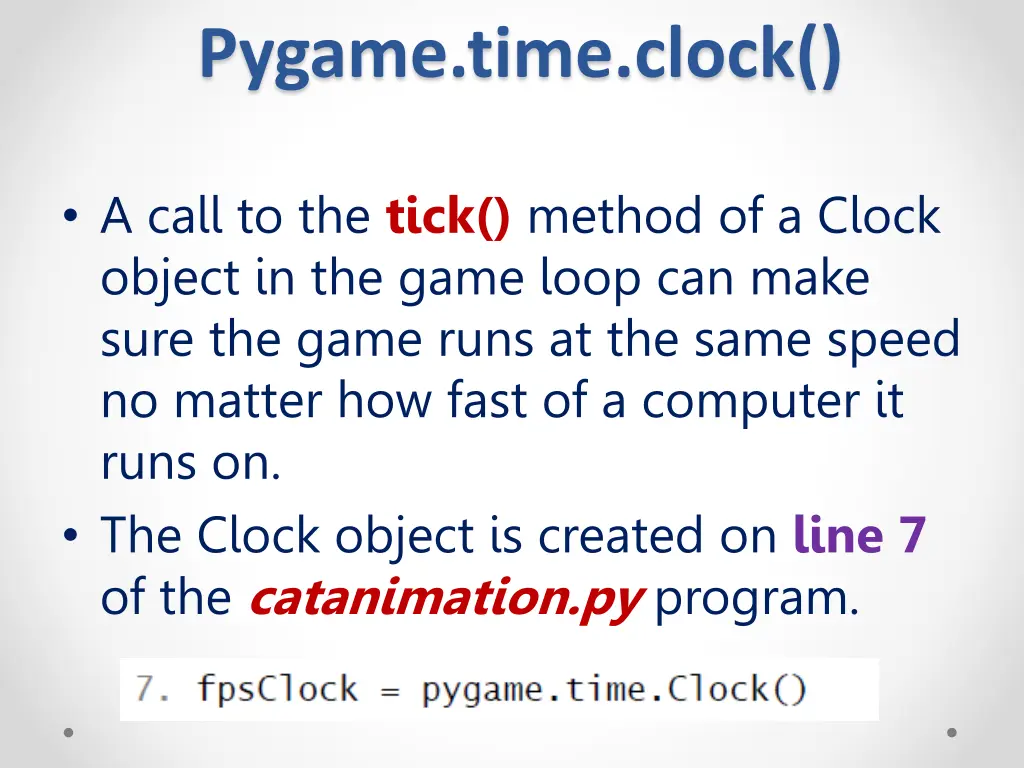 pygame time clock 1