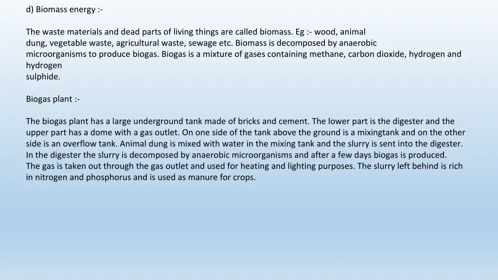 d biomass energy